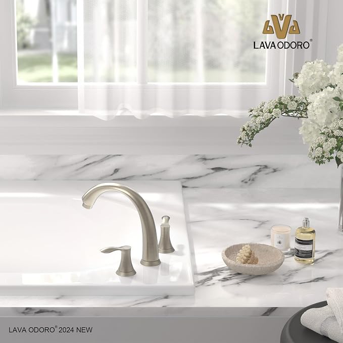 8 inch Widespread Roman Tub Faucet, Lava Odoro Brushed Nickel Tub Faucet - Image 6