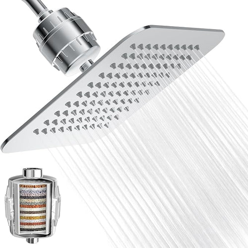 10'' High Pressure Filtered Shower Head Combo 20 Stage Shower Filter by VXV