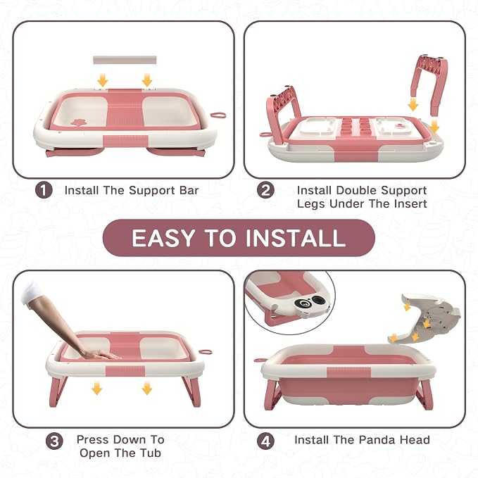 Collapsible Baby Bathtub for Newborn to Toddler, Portable Baby Bath Tub for - Image 7