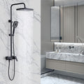 Shower Systems with 12 x8 Inches Rain Shower Head, Matte Black Exposed Pipe by Chalirs