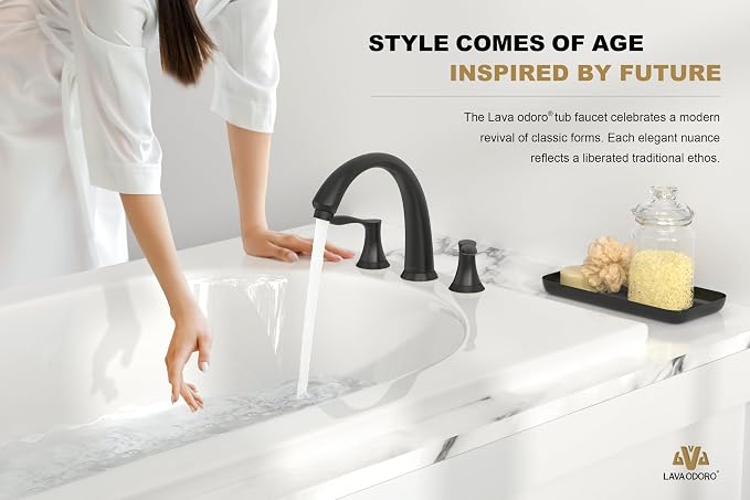 Lava Odoro Black Roman Tub Faucet - Image 2