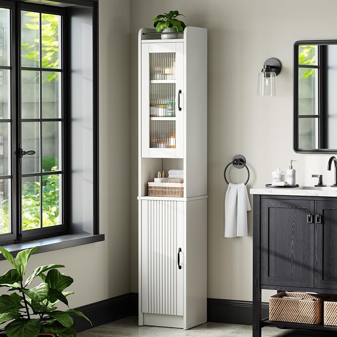 71'' Tall Storage Cabinet, Slim Bathroom Oragnizer, Freestanding Narrow Floor by MXARLTR