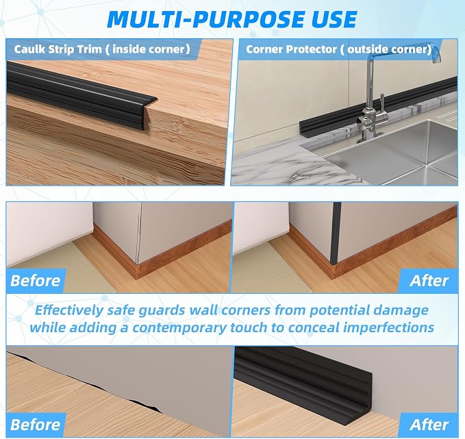 10FT Flexible Wall Corner Protector Moulding Trim, Peel and Stick Inside & - Image 6