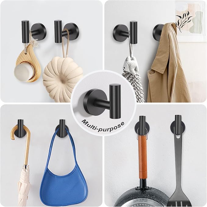 5-Piece Towel Bar Set Black Bathroom Hardware Accessories Set Upgraded Toilet - Image 5