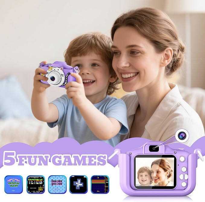 Kids Camera for Girls Boys Christmas Birthday Festival Gift for Kids, Digital - Image 6