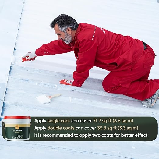 1 Gallon White Waterproof Elastomeric Roof Coating Sealant, Flexible Solar - Image 8