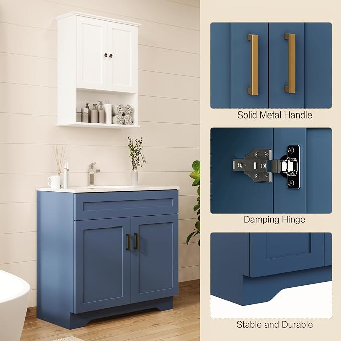 24/30/36IN Bathroom Vanities-Bathroom Sink Cabinet, Equipped Ceramic Sink - Image 6