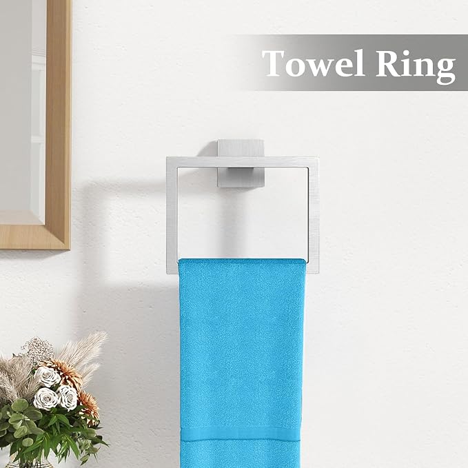Bathroom Accessories Hardware Set Brushed Nickel 5-Piece, Stainless Steel Towel - Image 5