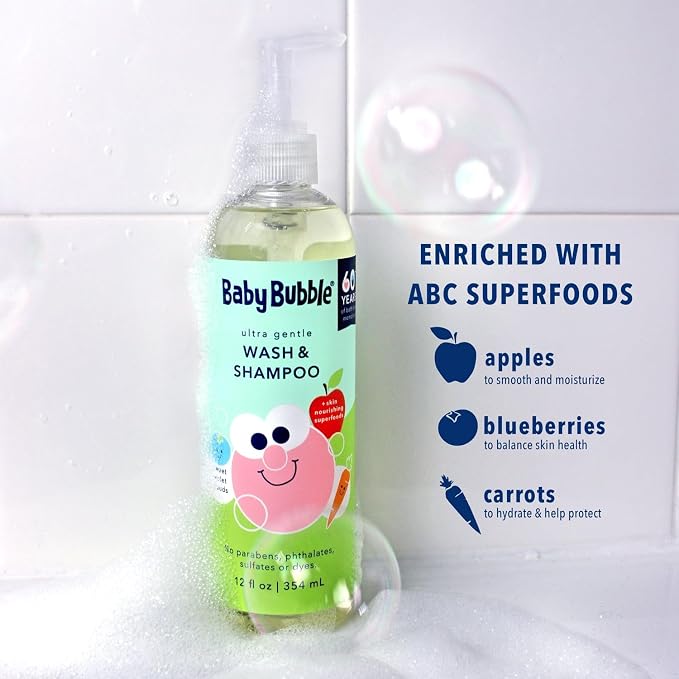 Mr. Bubble Baby Bubble Ultra Gentle Body Wash & Shampoo, Sweet Violet Clouds - Image 3