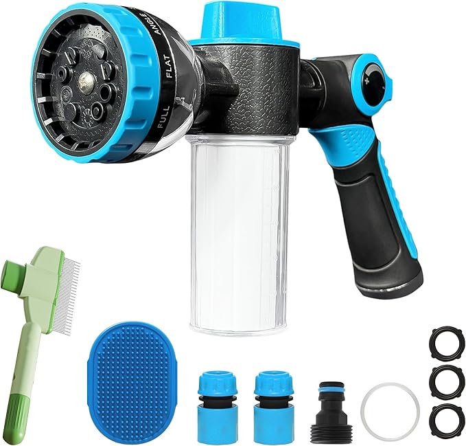 Dog Wash Hose Attachment, 10-in-1 Spray Mode Pet Shower Soap Sprayer by Unknown
