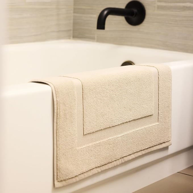Preston Lane Douro Bath Mat – 100% Cotton, Plush & Absorbent Quick-Dry Bathroom - Image 2