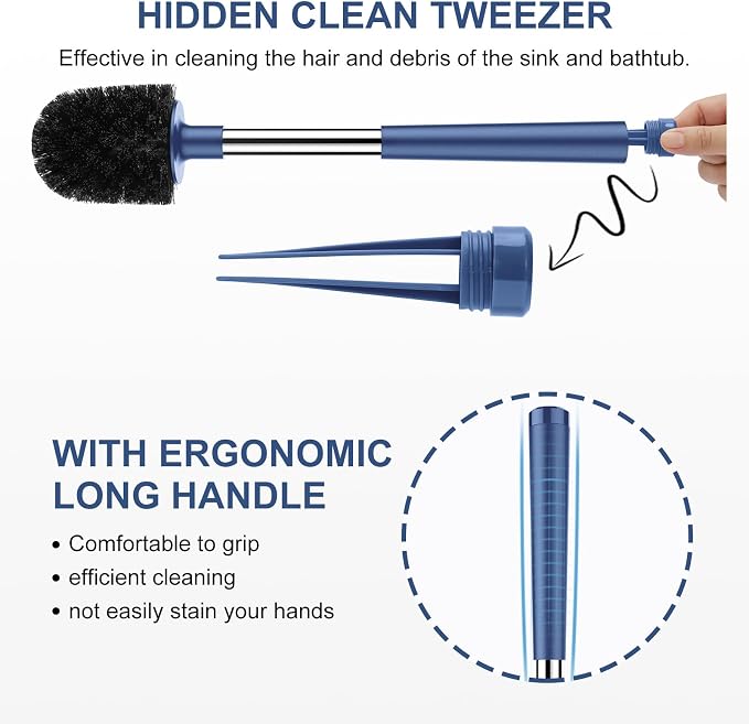SetSail Toilet Brush and Holder 4 Pack, Self Closing Lid Toilet Bowl Brushes - Image 3