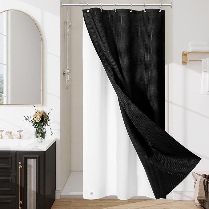 3 in 1 Stall Half Size Shower Curtain Set-36 W x 72 H by Unknown