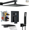 Shower System with Tub Spout, Shower Faucet Set with 12 Inch Rain Showerhead by Fatspas