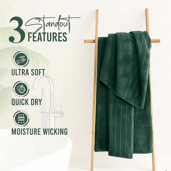 DAN River Extra Large Bath Towels Set of 4, 30 x 60 Inches - Image 2