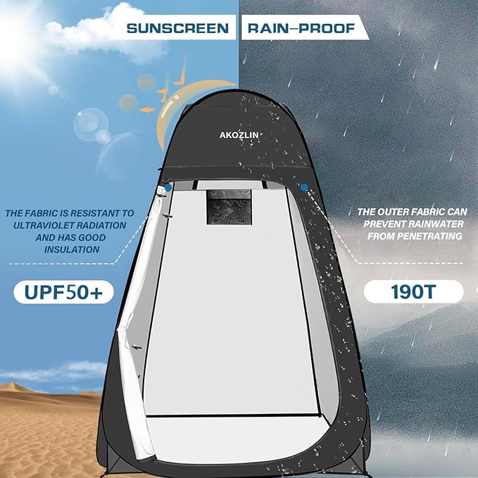 AKOZLIN Portable Pop Up Shower Tent Instant Privacy Dressing Changing Tent - Image 4