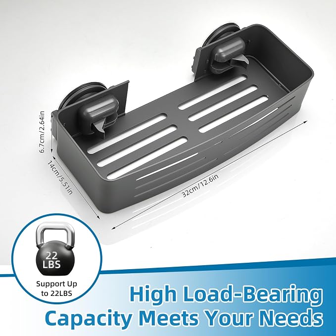Shower Caddy Suction Cup, Space-Saving Shower Organizer Removable Storage Rack - Image 2