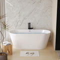 Zavdte 59'' Freestanding Acrylic Bathtub, Gloss White Stand Alone Soaking Tub by GDFStudio