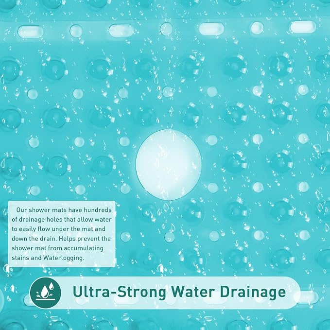 Large Clear Green Square Shower Mat Non Slip 27 x 27 Inches, Square Bath Tub Mat - Image 5