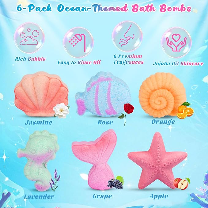 Mermaid Bath Bombs for Girls Kids - Image 2