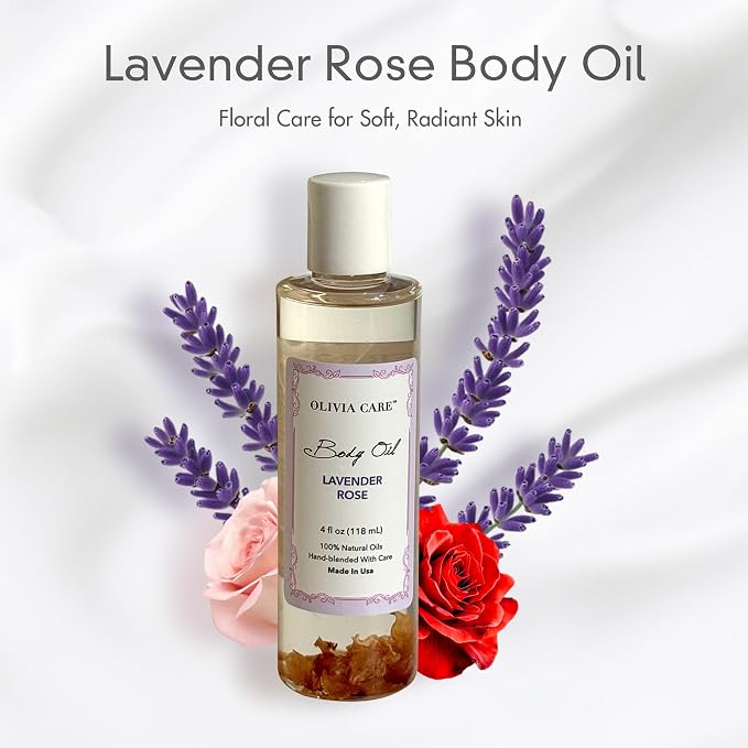 Olivia Care Body Oil Lavender Rose Vegan & Natural Perfume Oil - Image 2