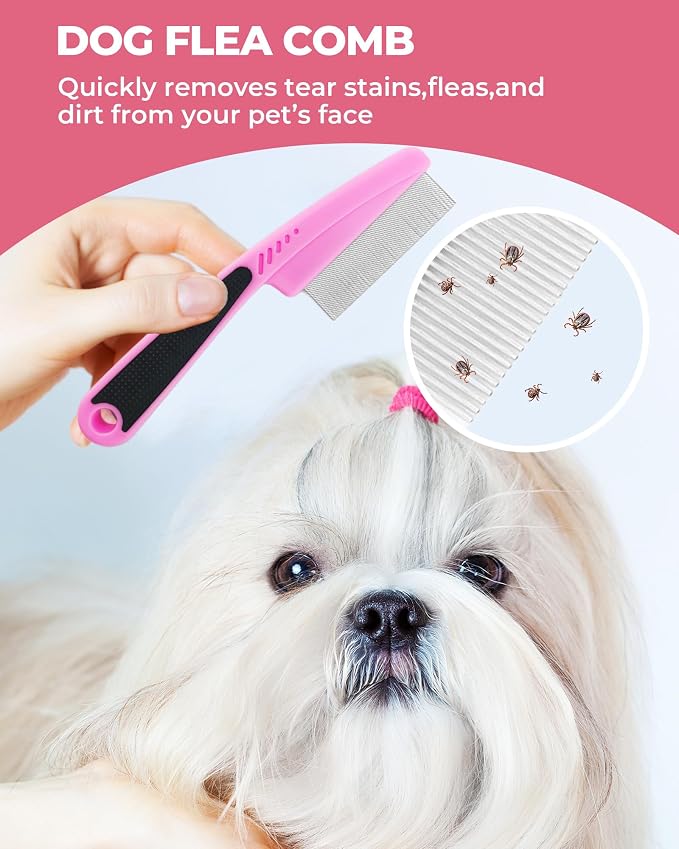 Dog Brush for Shedding Grooming, 6 Pack Long-Pin Brush Set for Long Haired Dog - Image 4