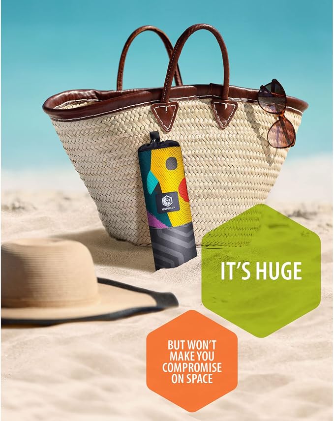 VENTURE 4TH Microfiber Beach Towel: Quick-Dry, Sandproof and Lightweight - Image 4
