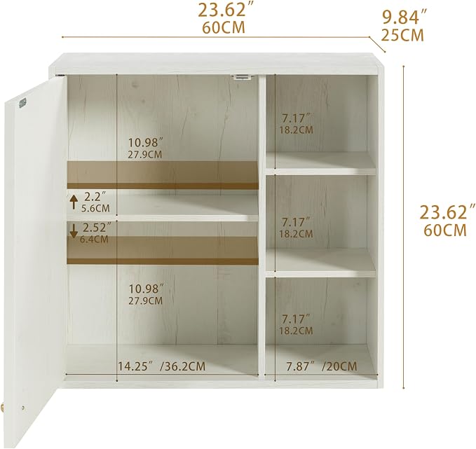 Bathroom Wall Cabinet Set of 2, Small Wall Cabinet Over Toilet - Image 2