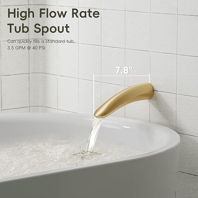Gabrylly Shower System with Tub Spout, Bathtub Shower Faucet Set with 10" Rain - Image 4