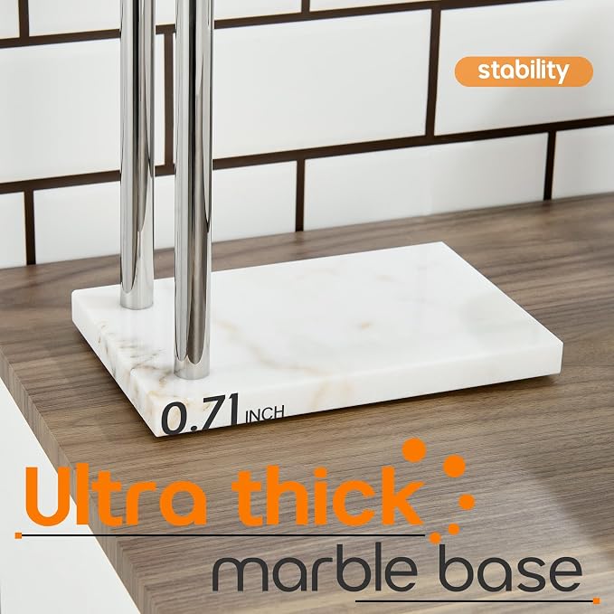Hand Towel Holder Chrome for Bathrooms Vanity Countertop 2-Tier Towel Rack Free - Image 6
