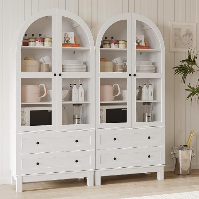 71" Tall Arched Kitchen Pantry, Kitchens Pantry Storage Cabinet - Image 7