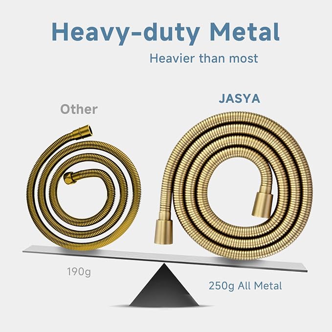 59 Inches Shower Hose Replacement Gold 304 Stainless Steel Handheld Shower Head - Image 5