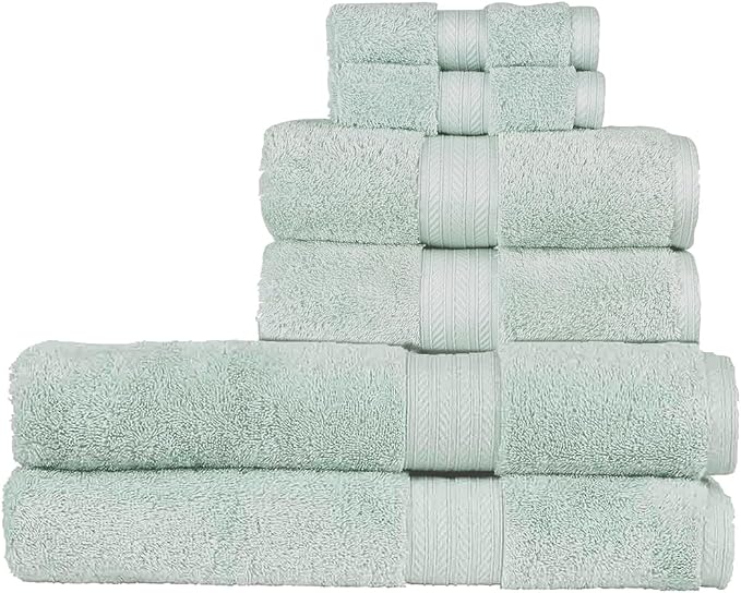 Christy Renaissance 6 Piece Blue Towel Set| 100% Egyptian Cotton | Luxury by Christy