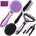 Dog Brush for Shedding, Slicker Brush, Dematting Comb, Nail Clipper, Bath Brush by KUEIOX