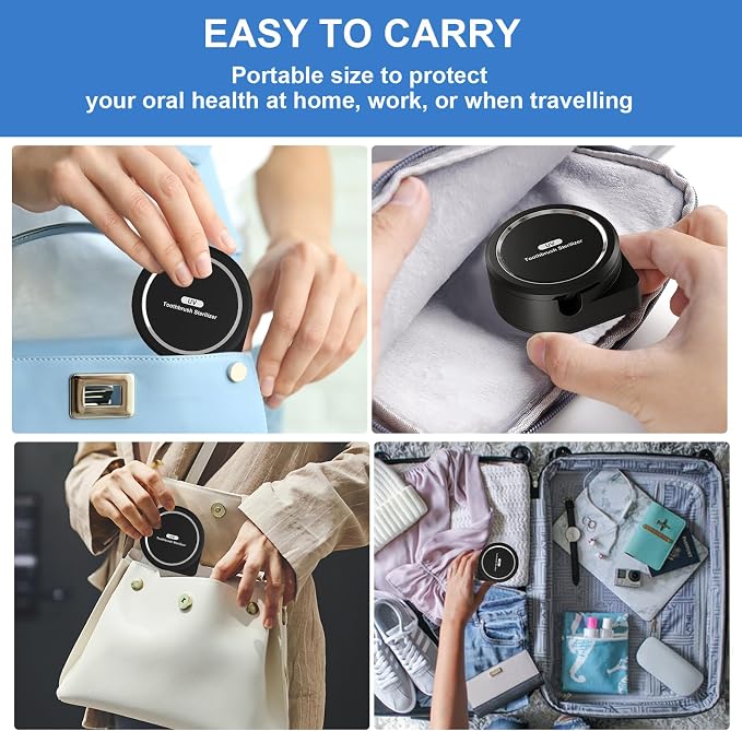 UV Toothbrush Sanitizer Holder, Toothbrush Sanitizer and Holder Cover Caps - Image 7