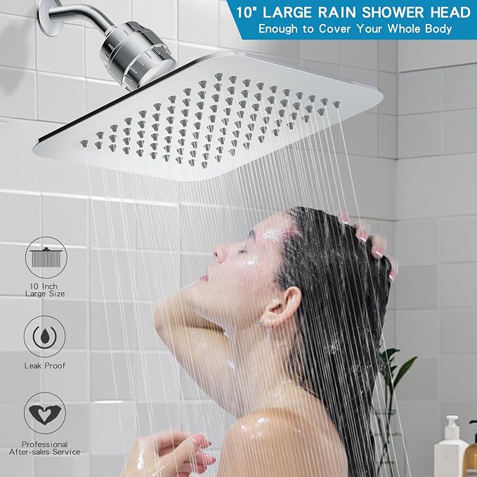 10'' High Pressure Filtered Shower Head Combo 20 Stage Shower Filter - Image 4