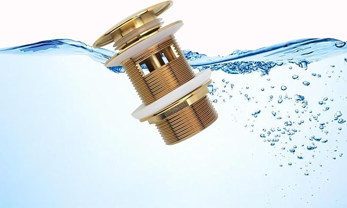 Brushed Gold Freestanding Bathtub Drain Stopper, Compatible - Image 5