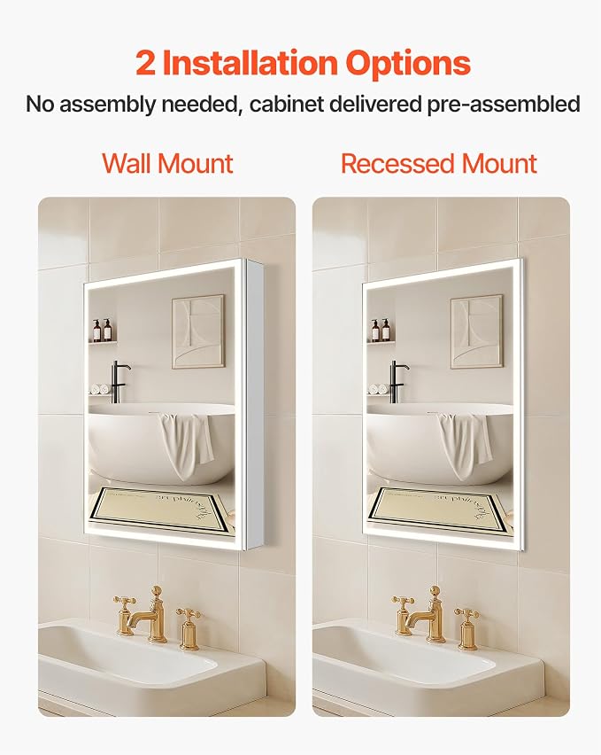 VEVOR Lighted Medicine Cabinet - Image 6