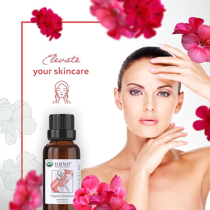 HBNO Organic Geranium Essential Oil - 1 oz - USDA Certified Organic Geranium - Image 5