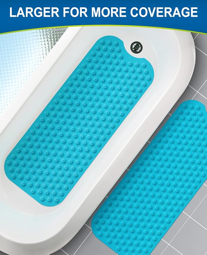 Bligli Bathtub Mat Non-Slip Without Suction Cups, 39x16inch Extra Long Bath Mats - Image 8