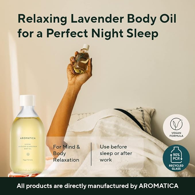 AROMATICA Serene Body Oil Lavender & Marjoram Essential Oil, Aromatherapy Oil - Image 2