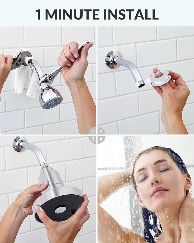 Filtered Shower Head for Hard Water, Removes Chlorine & Heavy Metals, KDF-55 - Image 8