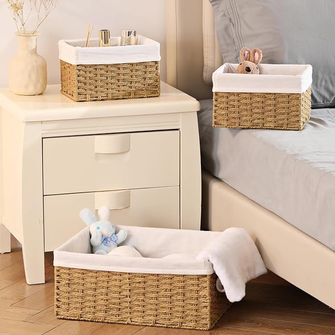 Vagusicc Wicker Storage Basket, Large Wicker Basket Cube Storage Bins - Image 7