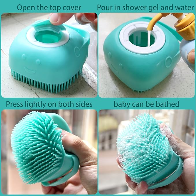 Pet Bath Brush Dog Baths Brush Shampoo Dispenser Soft Silicone Dog Bathing - Image 4