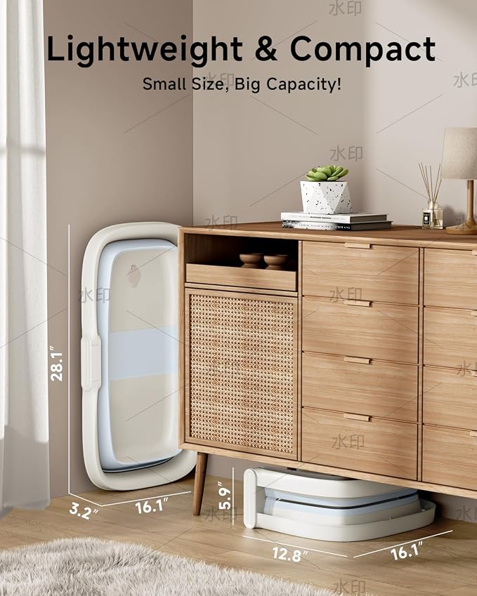 Collapsible Baby Bathtub, Large Infant Bath Tub - Image 3