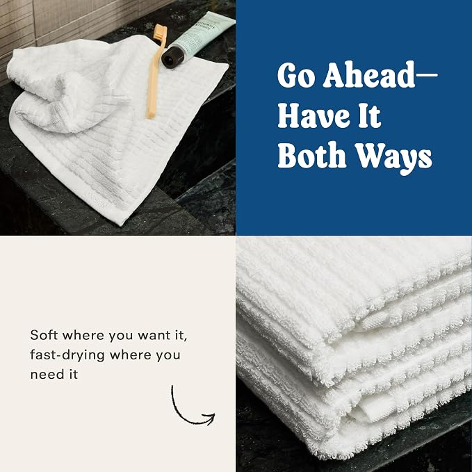 ONSEN Terry Cotton Waffle Hand Towel Set – 2 Pack Luxury Cotton Hand Towels - Image 5