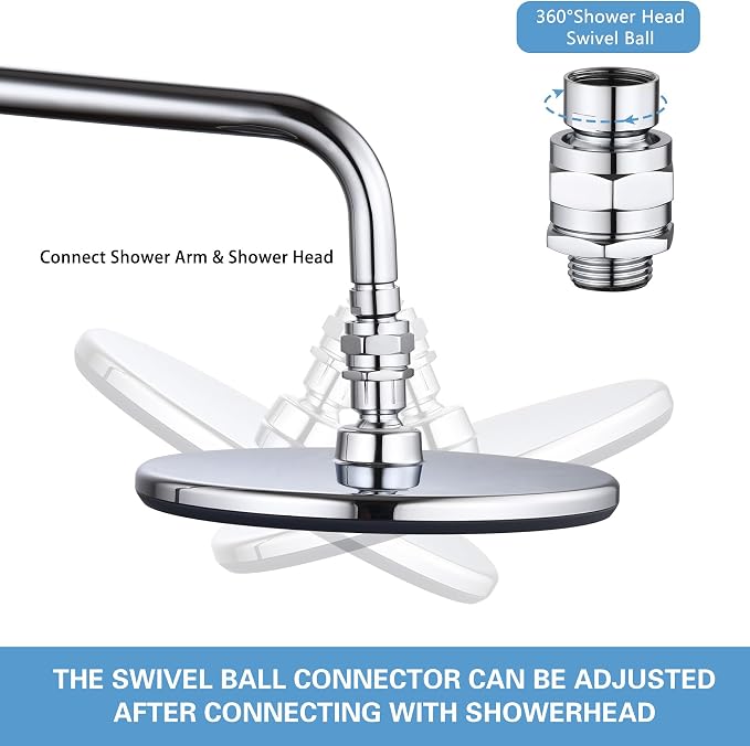 Shower Connector Ball Joint Shower Head Swivel Ball Adapter，Solid Brass - Image 4