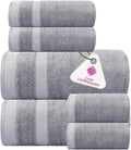 CASA COPENHAGEN Solitaire 6 Pieces Towel Set- Grey Violet, 600 GSM 2 Bath Towel by CASACOPENHAGEN