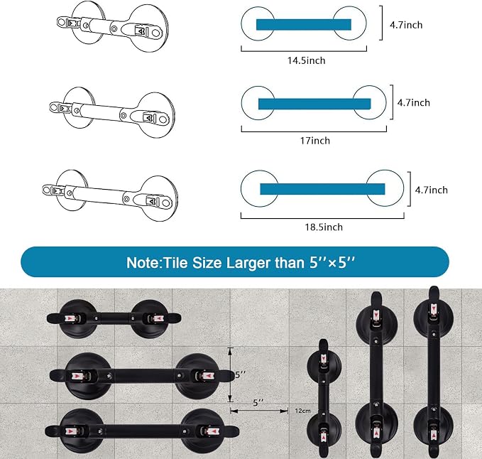 19inch Suction Shower Grab Bar, Portable Shower Handle Bar Suction Grip Bar - Image 3