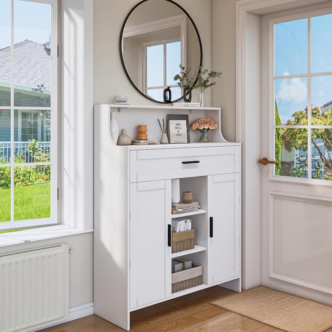 Storage Cabinet with Doors and Drawers, Kitchen Storage Cabinet with 1 Large - Image 7